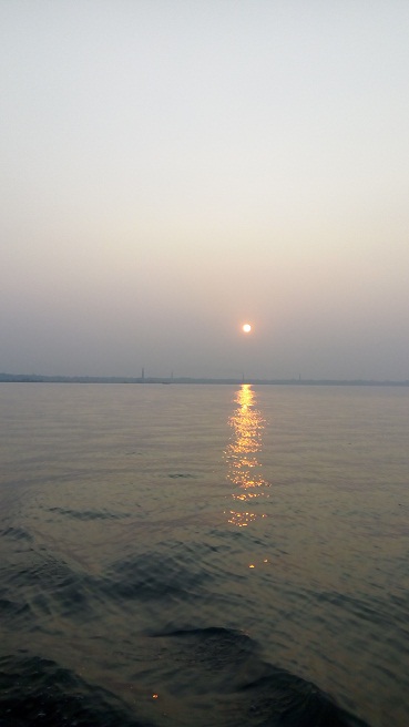 Boat trip and sunset in Taki (PC: Richita Roy, my Daughter) 